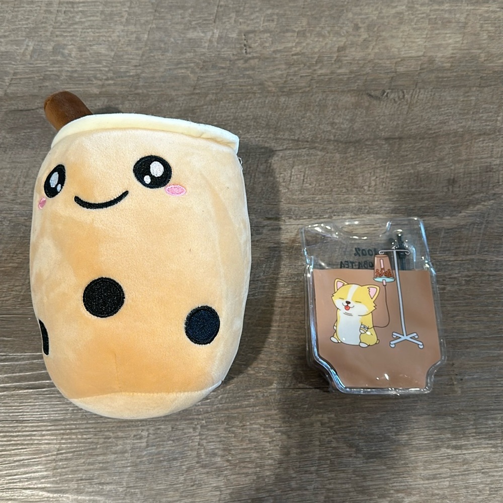 Boba Bundle both stuffed boba and zipper pouch combo. Boba tea